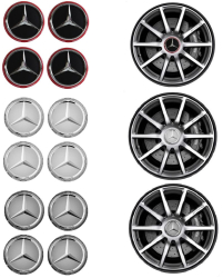 Set 4 Capace jante cu sigla Mercedes Benz AMG 75mm 