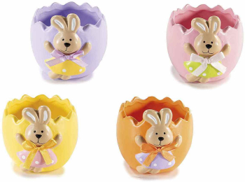 Set 4 decoratiuni Paste ceramica multicolora 8x9x7.5 cm 