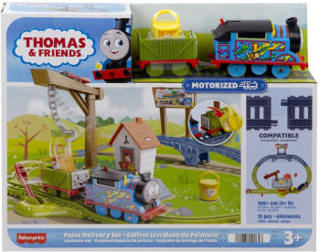 THOMAS SET DE JOACA CU LOCOMOTIVA MOTORIZATA THOMAS LIVREAZA VOPSEAUA