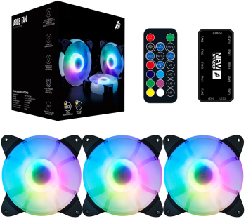 Ventilatoare 1stPlayer COMBO CC ARGB controller si telecomanda set 3 buc 
