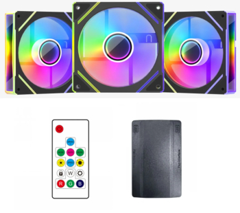 Ventilatoare 1stPlayer Combo FC-bk aRGB controller si telecomanda set 3 buc Negru