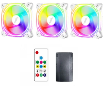 Ventilator 1stPlayer COMBO FBw ARGB controller si telecomanda set 3 buc Alb 