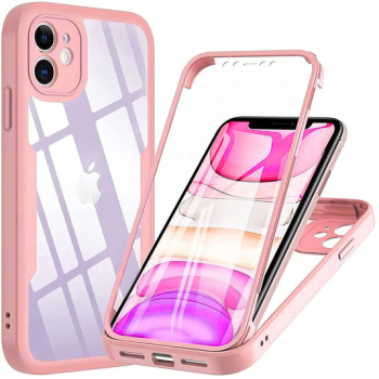Husa pentru Apple iPhone 11 cu Folie de Protectie Marmalis ColorVerse 360 Pink 