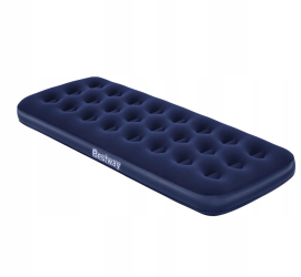 Saltea gonflabila - single velour - albastru - 185 x 76 x 22 cm