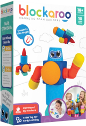 Set cuburi din spuma cu magnet Blockaroo Robot 10 piese 