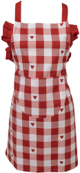 Sort bucatarie pentru copii bumbac rosu alb 56x48 cm 