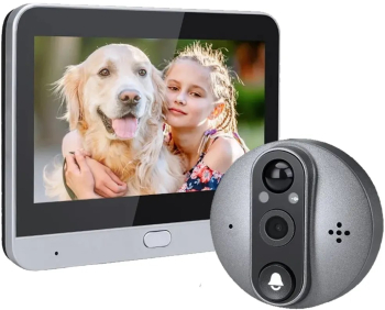 Vizor cu Sonerie si Camera Wi-Fi TSS-300PA Ecran IPS 4.3 inch 1080P FHD Unghi Larg Vedere Nocturna Detectare Miscare Slot Card SD 