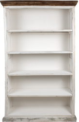Biblioteca lemn alb maro vintage 120x36x195 cm 