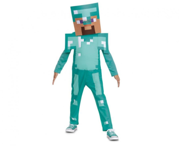 Costum carnaval pentru copii Steve Diamond - Minecraft Marime XS 3-4 ani 