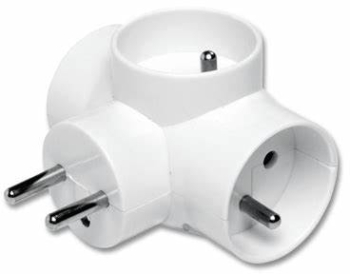 D.3805 Conector AC supply splitter Layout 2P+PE white 250VAC 16A PAWBOL 