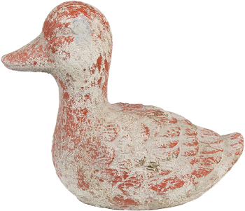 Figurina Ratusca piatra gri rosie 15x8x12 cm 