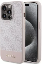 Husa pentru iPhone 15 Pro Max - Guess Hardcase 4G Stripe Collection GUHCP15XG4GLPI - Pink 