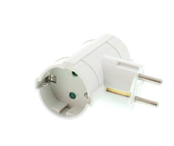 Stecher dublu cu contact protectie 2x SCHUKO laterale Well 