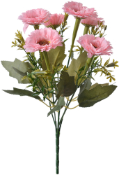 Buchet flori artificiale verzi roz deschis 10x10x30 cm 