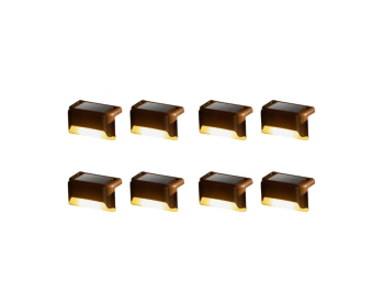 Set 8 lumini solare pentru gard ABS Panou Solar Incorporat Lumini de trepte utilizate in exterior pentru terasa scari gradina 