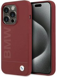 Husa pentru iPhone 15 Pro - BMW Hardcase Silicone Big Logo MagSafe BMHMP15LSLBLRE - Red 