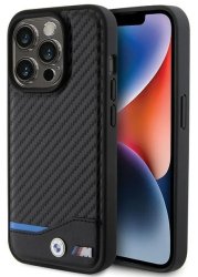 Husa pentru iPhone 15 Pro - BMW Leather Carbon BMHCP15L22NBCK - Black 
