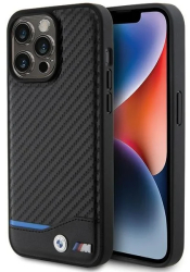 Husa pentru iPhone 15 Pro Max - BMW Leather Carbon BMHCP15X22NBCK - Black 