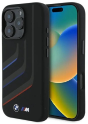 Husa pentru iPhone 16 Pro - BMW Hardcase Silicone Turning Lines MagSafe BMHMP16L23SLIK - Black 