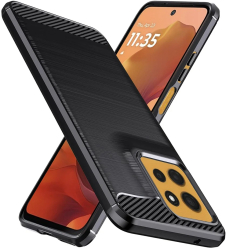 Husa pentru Motorola Moto G15 / G15 Power - Techsuit Carbon Silicone - Black 