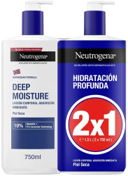 Set Lotiune de corp cu proprietati hidratante Neutrogena Deep Moisture 2 x 750 ml 