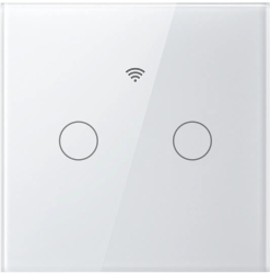 Intrerupator inteligent cu touch Gosund SW12 10A Wi-Fi control vocal temporizator fara nul 2 canale sticla securizata Aplicatie mobi