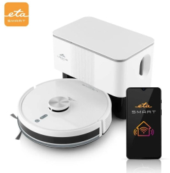 Robot aspirator si mop ETA Leone Pro 6244 90000 baterie Li-Ion 14.4 V/ 5200 mAh Wi-Fi navigatie laser motor digital alb 