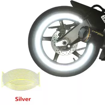 Set 16 ornamente Reflectorizante pentru jante auto moto culoare Argintiu 