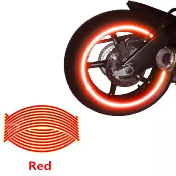 Set 16 ornamente Reflectorizante pentru jante auto moto culoare Rosie 