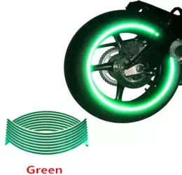 Set 16 ornamente Reflectorizante pentru jante auto moto culoare Verde 