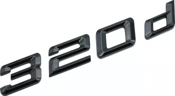 Emblema 320d Negru lucios spate portbagaj BMW 