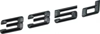 Emblema 335d Negru lucios spate portbagaj BMW 