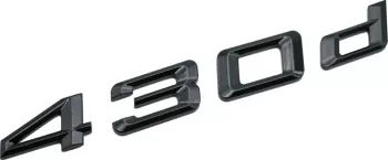 Emblema 430d Negru lucios spate portbagaj BMW 