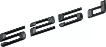 Emblema 525d Negru lucios spate portbagaj BMW 