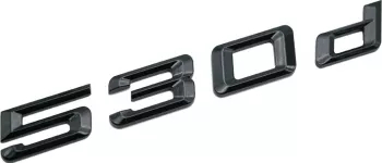 Emblema 530d Negru lucios spate portbagaj BMW 
