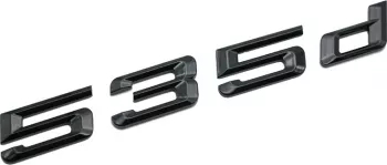 Emblema 535d Negru lucios spate portbagaj BMW 
