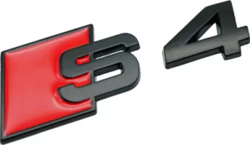 Emblema S4 spate portbagaj Audi Negru matt 