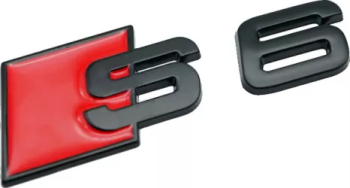 Emblema S6 spate portbagaj Audi Negru matt 