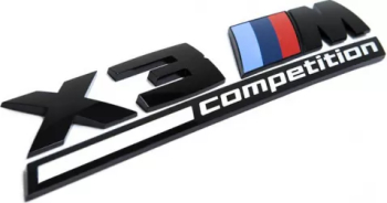 Emblema X3M Competition spate portbagaj BMW Negru 