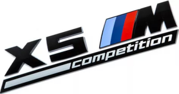 Emblema X5M Competition spate portbagaj BMW Negru 