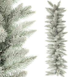 Ghirlanda de Craciun 1m din Crengute de Brad Artificial WhiteSnow Acoperita cu Zapada Lungime 100cm Diametru Bogat 35cm 