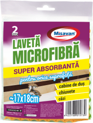 Laveta microfibra super absorbanta Misavan 20 x 17 cm 2 buc/set 