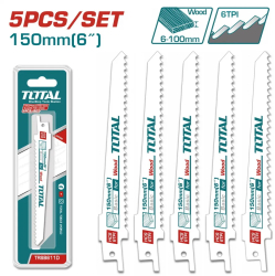 Set 5 buc lame fierastrau sabie Total pentru lemn 150mm 6TPI 