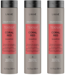 Set pentru parul vopsit rosu Lakme Coral Red 3 x Sampon 300ml 
