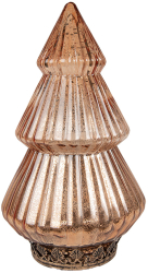 Brad Craciun sticla metal cupru cu led 13x23 cm 