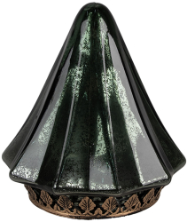 Brad Craciun sticla verde metal maro cu led 14x16 cm 