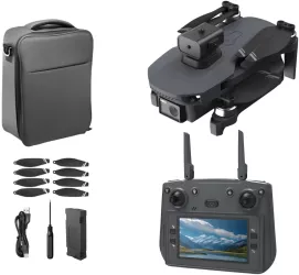 Drona profesionala HexaCraft model Vision360 Pro 5G GPS Camera duala 4K Distanta de control 1km Telecomanda cu ecran mare integrat Fo 