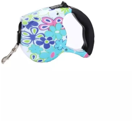 Lesa retractabila pentru caini pana la 11 kg 5 m model floral Gonga® 