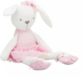 Mascota de plus model Iepure cu rochita Gonga® Roz