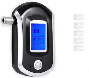Alcool Tester Digital EDAR Etilotest Profesional Portabil 5 Mustiuc-uri Display LCD Negru